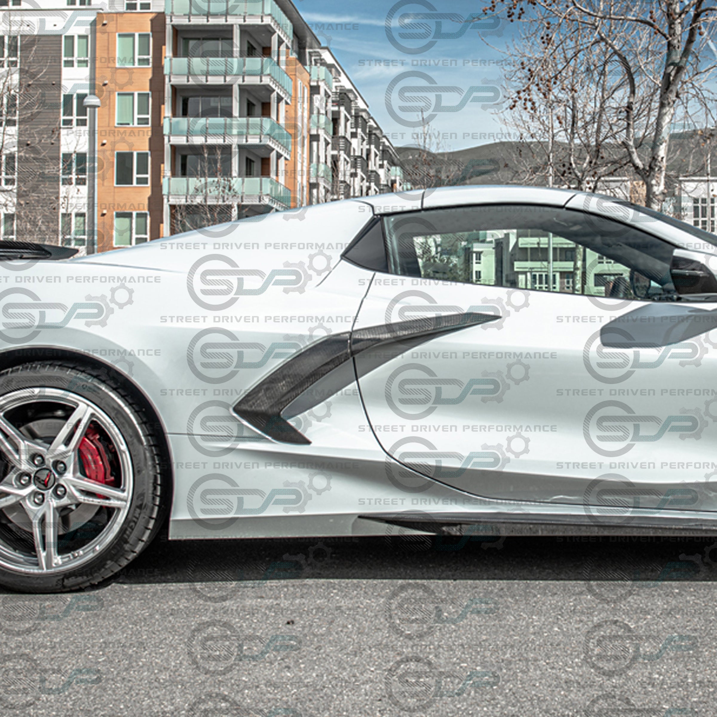 2020+ C8 Corvette - Carbon Fiber Side Door Handle Vent Trim Pair